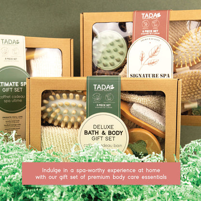 Natural Beauty Spa Gift Basket Body Dry Brushing Set for Showering and Lymphatic Drainage