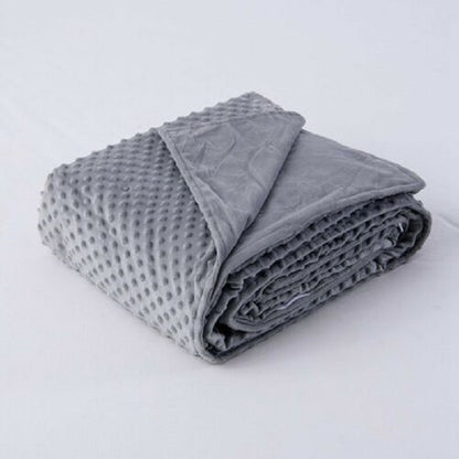 Gray Weighted Blanket Cover Zip Velvet Bubble Duvet Quilt Soft Breathable Sleep Blanket Covers Comfortable Heavy Blanket Cover