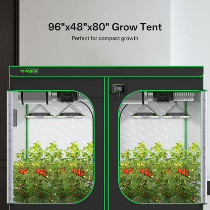 S888 8X8 Grow Tent, 96"X96"X80" High Reflective Mylar with Observation Window and Floor Tray for Hydroponics Indoor Plant for VS4000/VSF4300