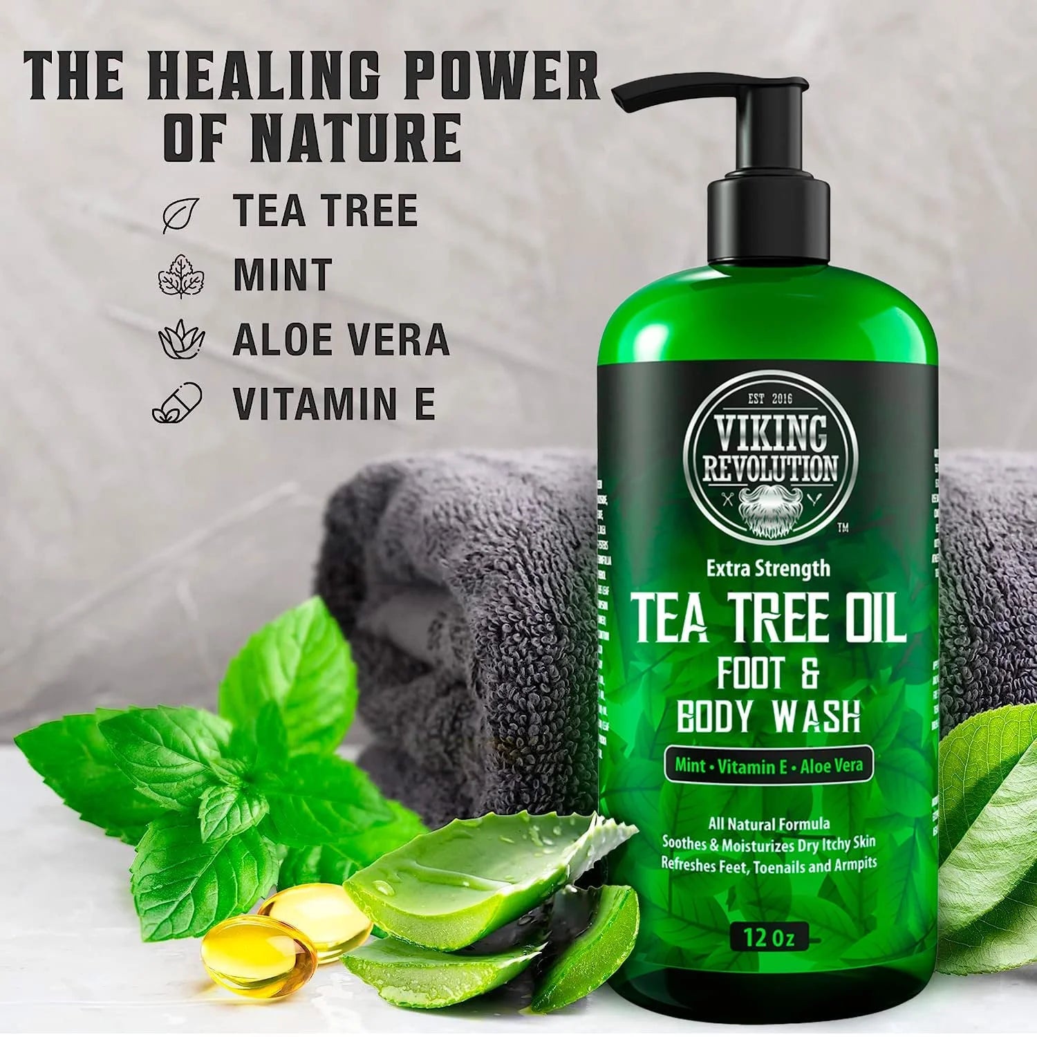 - Tea Tree Oil Body Wash for Men - Antifungal Athlete'S Foot Toenail Fungus & More, 12Oz