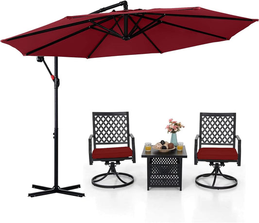 Cantilever Patio Umbrellas 10FT Burgundy by