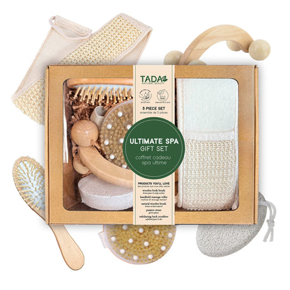 Natural Beauty Spa Gift Basket Body Dry Brushing Set for Showering and Lymphatic Drainage