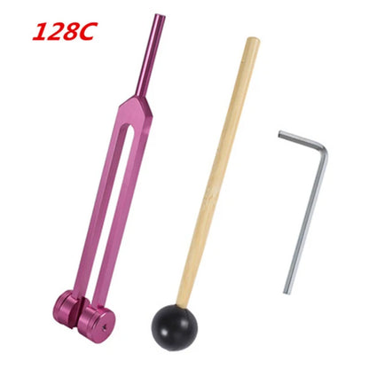 128Hz 256Hz 512Hz Medical Neurological Tuning Fork Sets for Sound Healing Therapy Aluminum Alloy with Hammer and Bag Free