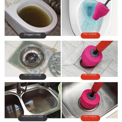 High Pressure Toilet Unblock One Shot Toilet Pipe Plunger Silicone Quickly Unblock Household Toilet Sewer Dredging Plunger