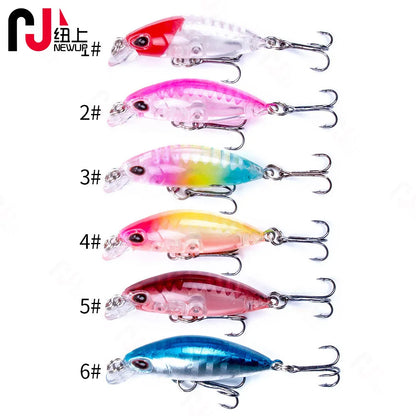 Mini Minnow Fishing Lures 4Cm 2G Hard Bait Bass Pesca Wobblers Crankbait Fishing Tackle